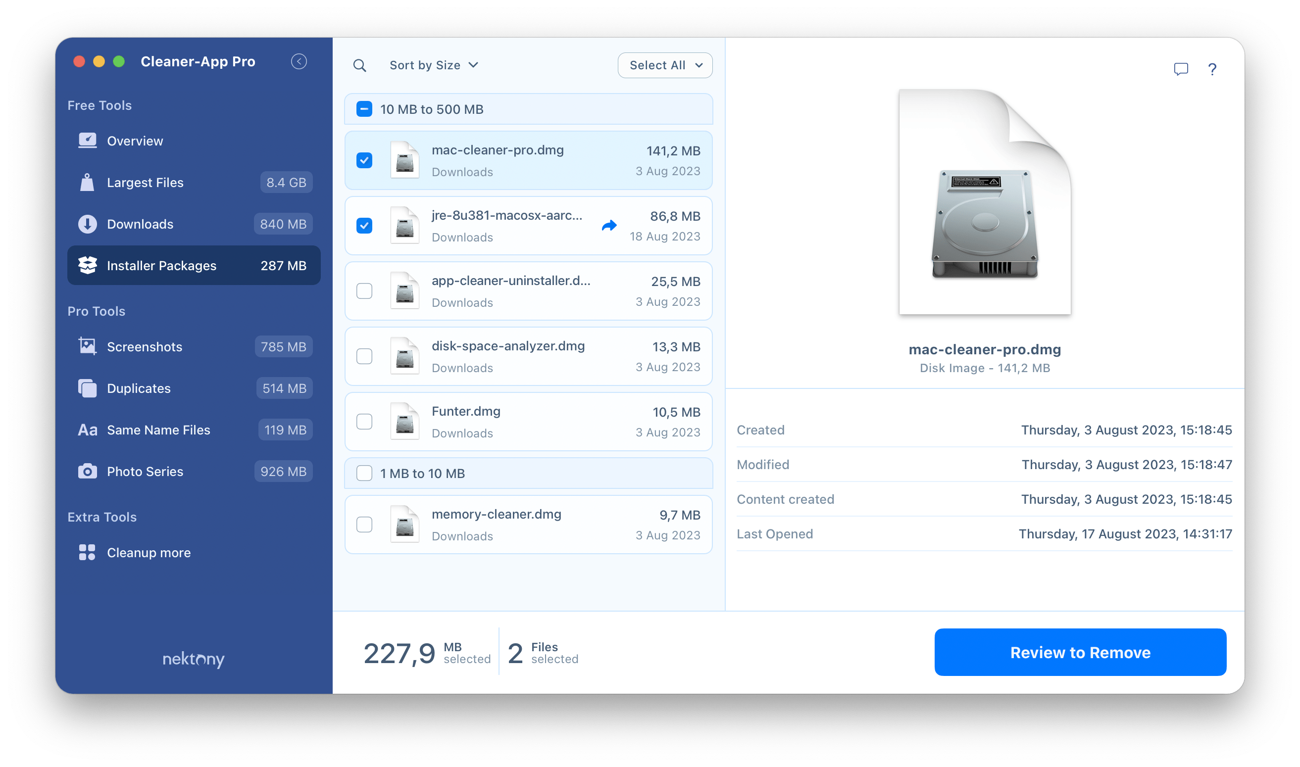 Installer packages