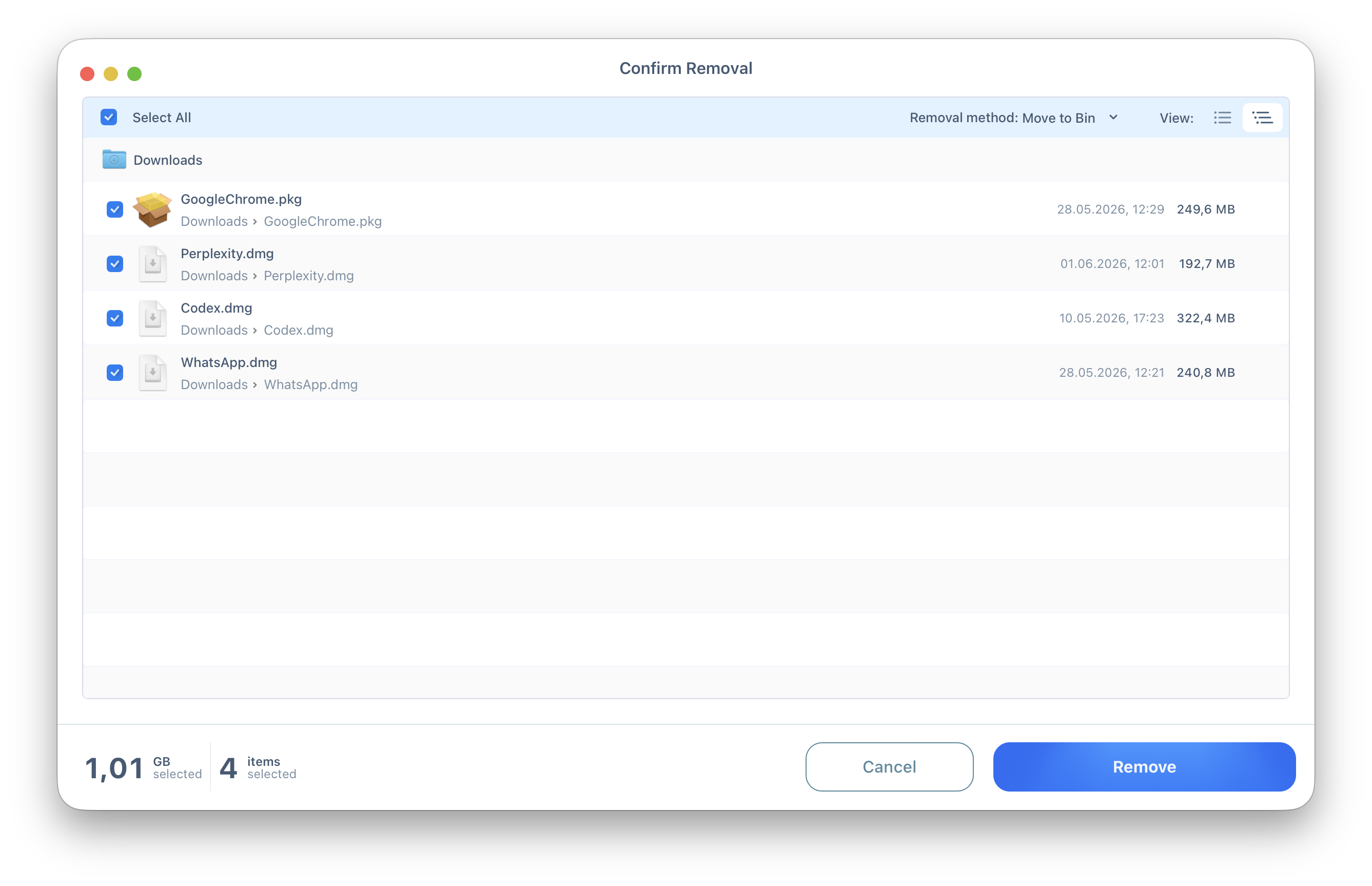 Cleaner app installer packages